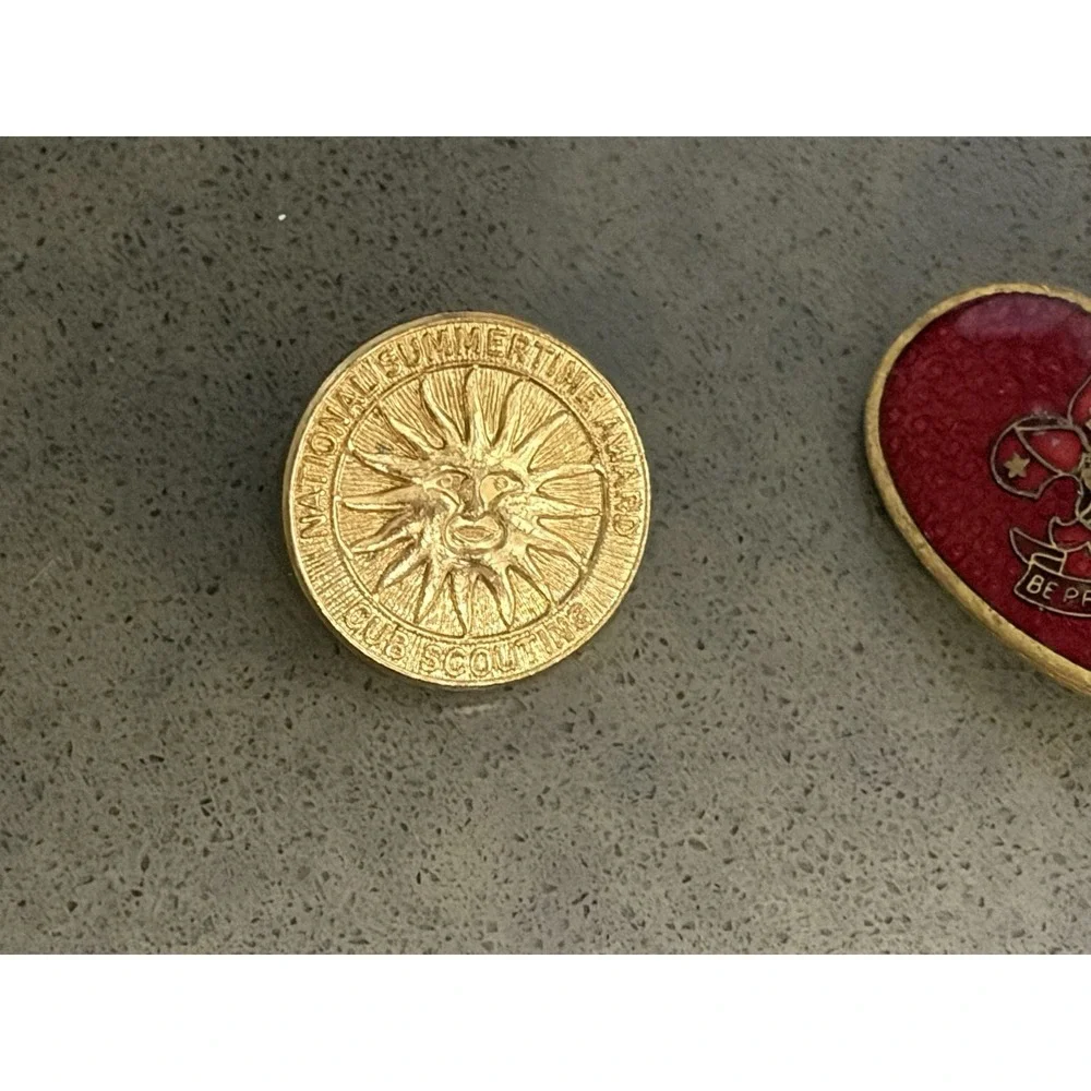 Vintage Boy Scout Pin Lot‎ National Summertime Pack Award Parent Heart BSA Pins